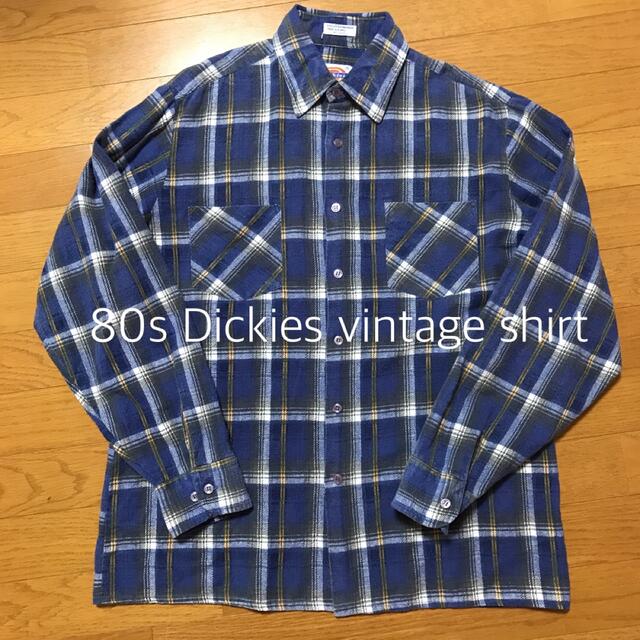 80s Dickiesディッキーズ　チェックシャツ ネルシャツ　ビンテージ　レア