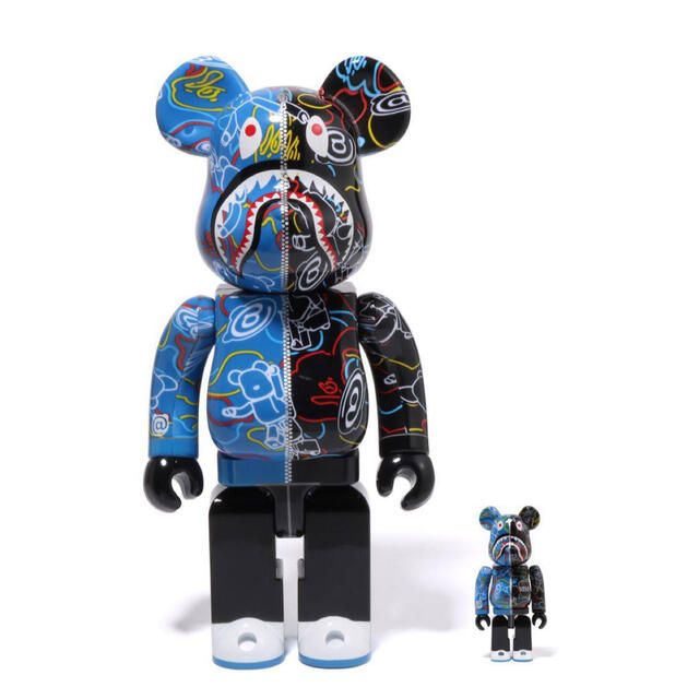 BAPE BE@RBRICK LINE CAMO SHARK 100% 400%おもちゃ