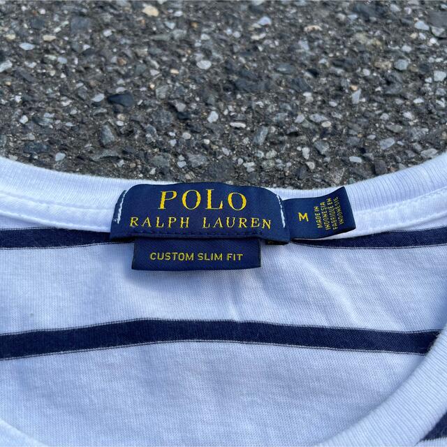 POLO RALPH LAUREN(ポロラルフローレン)の【大人気】ラルフローレン Tシャツ　ボーダー　シングルステッチ　白　紺 メンズのトップス(Tシャツ/カットソー(半袖/袖なし))の商品写真