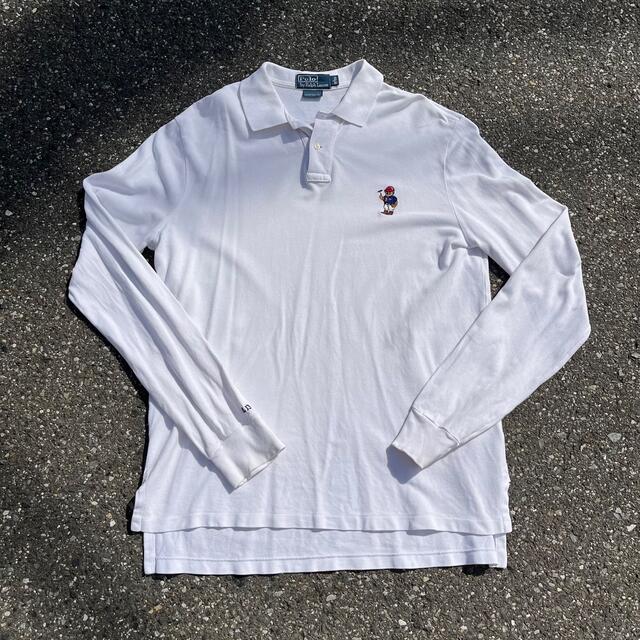 超希少】ラルフローレン ポロベア 長袖ポロシャツ 白 RL13 bluke.com.br