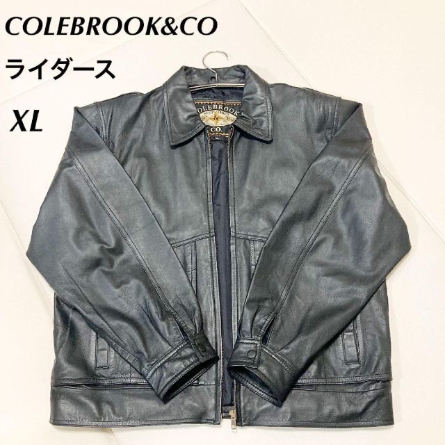 【美品】COLEBROOK&CO レザージャケット 本革 黒 XL ブラック