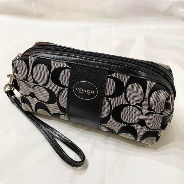 アメリカ COACH - コーチ コスメポーチ シグネチャー ストライプ 化粧