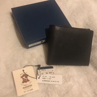 メンズ 二つ折り財布 本革 新品 タグ付き(折り財布)