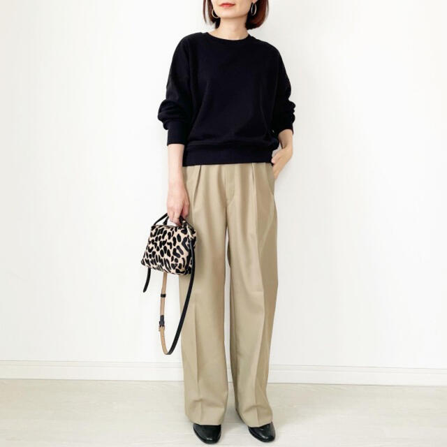 ユニクロu ウールブレンドタックパンツ 70 dark brown