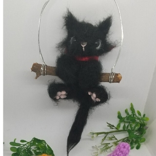 編みぐるみ 子猫 黒 ハロウィンセット(あみぐるみ)