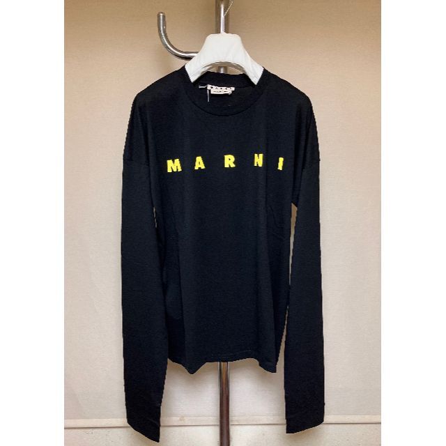 新品 46 21ss MARNI ロゴTシャツ ロンT 長袖 黒 2399