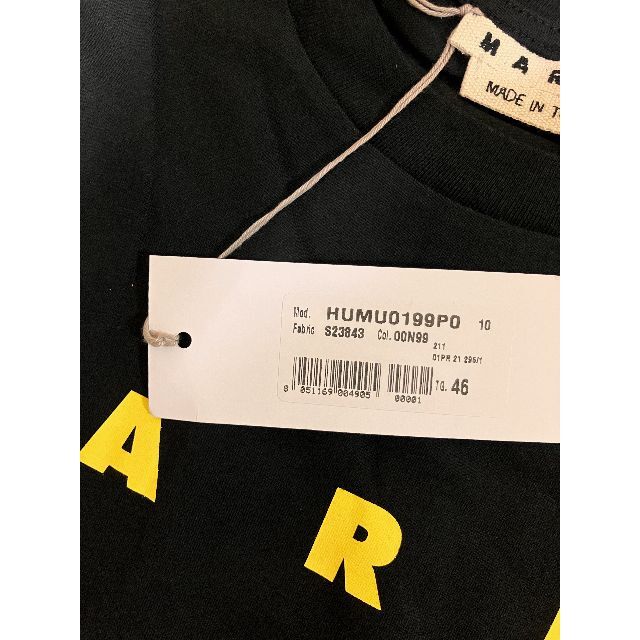 Marni(マルニ)の新品 46 21ss MARNI ロゴTシャツ ロンT 長袖 黒 2399 メンズのトップス(Tシャツ/カットソー(七分/長袖))の商品写真