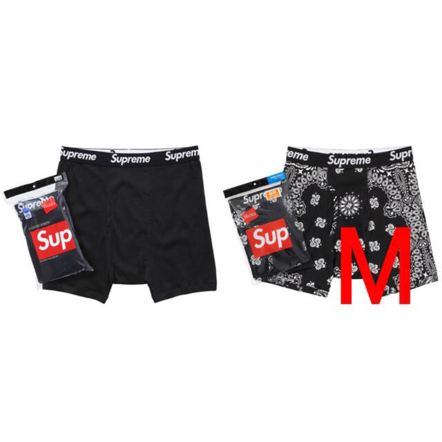 Supreme/Hanes Boxer Briefsボクサーブリーフ黒バンダナM