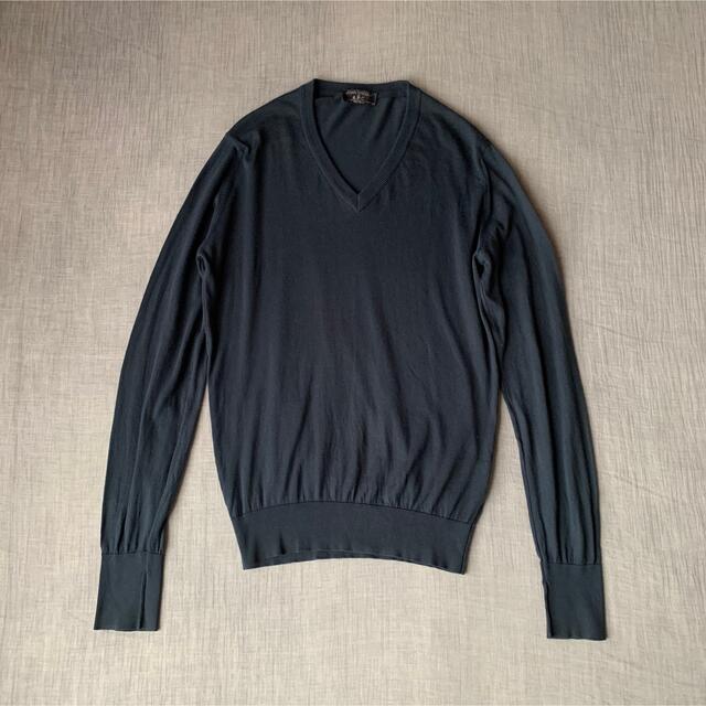 【steven alan】NAVY ヴァルーズ型 コットン ニット/セーター