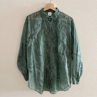 ロク(6 (ROKU))のroku 6 suke marble print shirt 36(シャツ/ブラウス(長袖/七分))