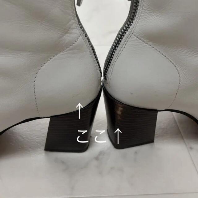 ZARA(ザラ)のZARA ホワイトレザーブーツ　 サイズ37(24cm)  レディースの靴/シューズ(ブーツ)の商品写真