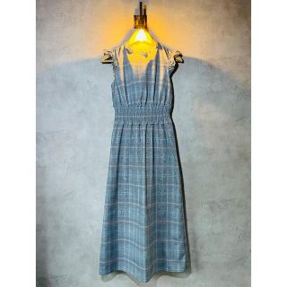 セシルマクビー(CECIL McBEE)の【超美品】CECIL McBEE フリル袖がかわいい チェック柄 ワンピース(ロングワンピース/マキシワンピース)