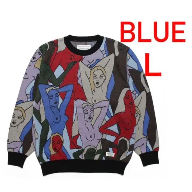 WACKO MARIA(ワコマリア)のWACKOMARIA  KNITJAQUARDSWEATER 22ss BLUE メンズのトップス(ニット/セーター)の商品写真