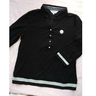 ランバン(LANVIN)のtシャツ 七分袖LANVIN38 黒 美品(Tシャツ/カットソー(七分/長袖))