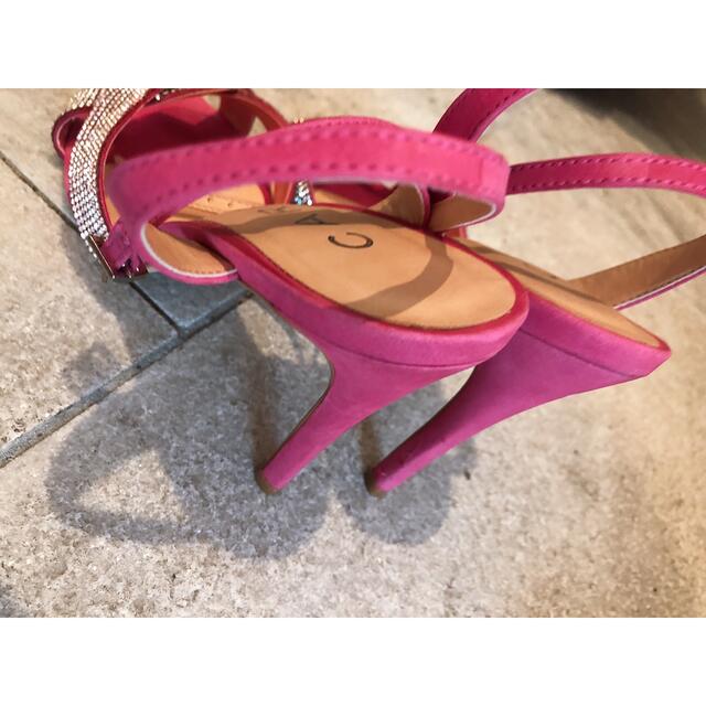 即納-96時間限定 【美品】カラーノ パンプス ビジュー ピンク
