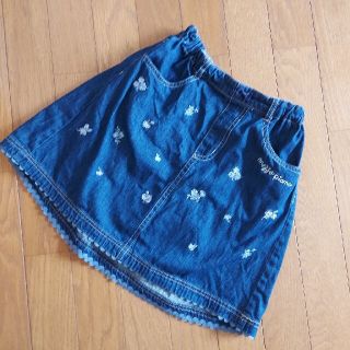 メゾピアノ(mezzo piano)の#273.メゾピアノ 花刺繍スカート 140(スカート)