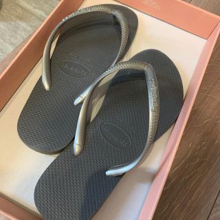 ハワイアナス(havaianas)のハワイアナス　35〜36 グレージュ　ラメグレー(ビーチサンダル)