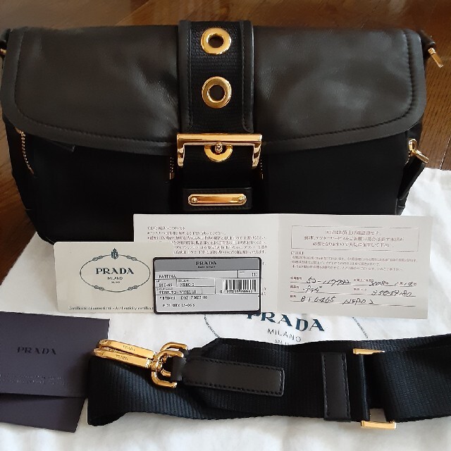 ハンドバッグ正規品 PRADA ハンドバッグ ゴールド