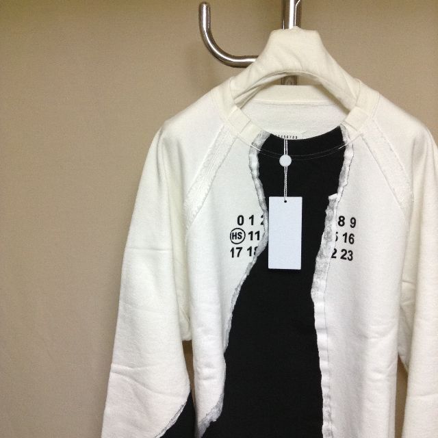 新品 50 マルジェラ 20ss ナンバリング ロゴスウェット 2082 人気特価