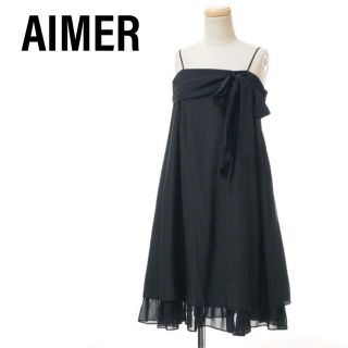 エメ(AIMER)のエメ　AIMER ドレス　シフォンリボン　Aライン　パーティ　フォーマル(ミディアムドレス)