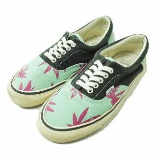 バンズボルト(VANS VAULT)のVANS VAULT ヴァンズ ボルト OG ERA LX PALM LEAF エラ パームリーフ US9(27cm) POOL BLUE/BLACK マリファナ キャンバス バイカラー スニーカー シューズ【中古】【VANS VAULT】(スニーカー)