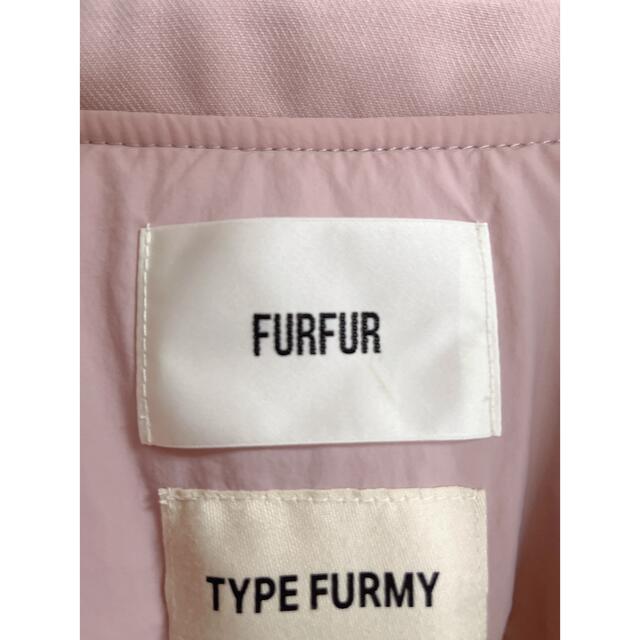 fur fur(ファーファー)のFURFUR ファーファー MA-1ミックスカラーコート ピンク レディースのジャケット/アウター(ロングコート)の商品写真