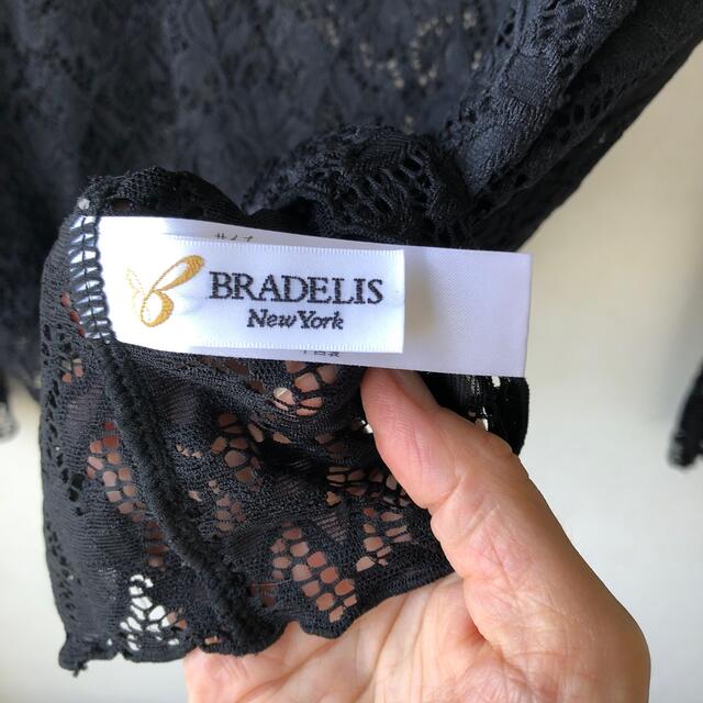 BRADELIS New York(ブラデリスニューヨーク)のBRADELIS ブラデリス　レースハイネックカットソー　ブラック　L レディースのトップス(カットソー(長袖/七分))の商品写真