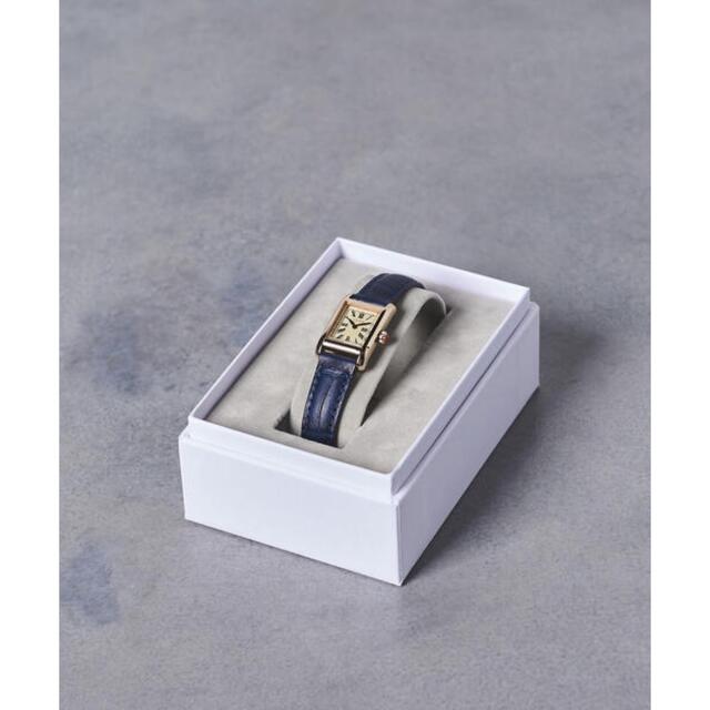 UNITED ARROWS(ユナイテッドアローズ)の新品　UNITED ARROWS スクエア レザー 腕時計 GLD ネイビー レディースのファッション小物(腕時計)の商品写真