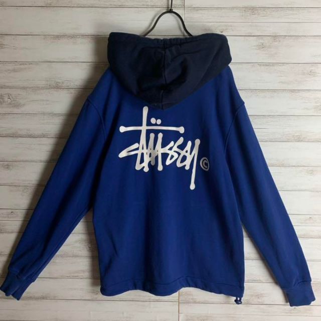 【超希少カラー】 STUSSY パーカー バックロゴ 入手困難 ツートン