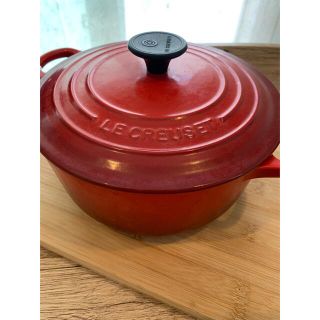 ルクルーゼ(LE CREUSET)のル・クルーゼ　両手鍋　ココットロンド　レッド　赤　20cm(鍋/フライパン)