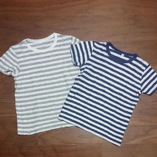 ムジルシリョウヒン(MUJI (無印良品))の無印良品 キッズ ボーダー半袖2枚セット(Tシャツ/カットソー)