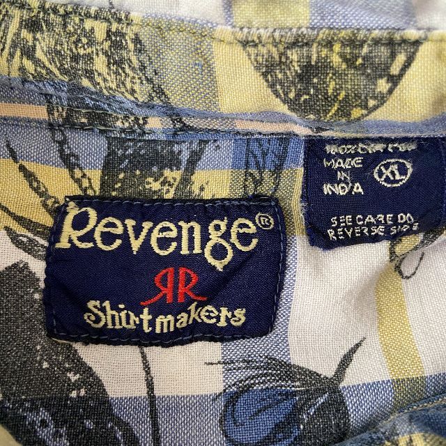 REVENGE 海外古着 ビンテージ 半袖シャツ 魚 総柄 マルチカラーXL メンズのトップス(シャツ)の商品写真