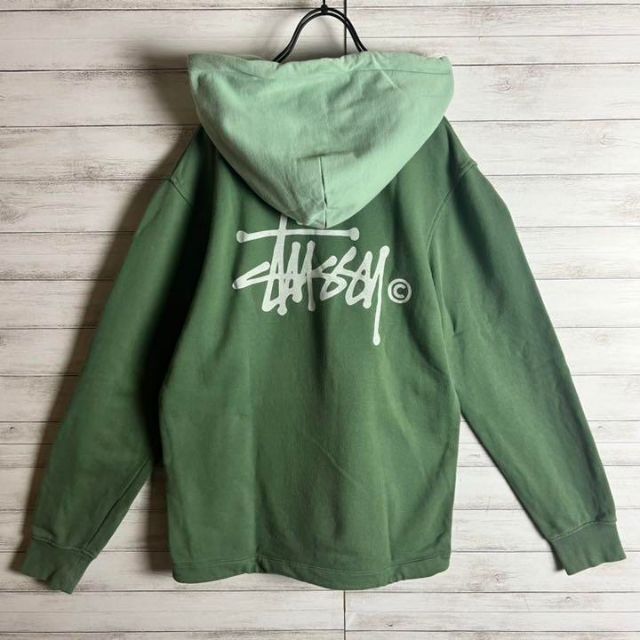 【超希少カラー】 STUSSY パーカー バックロゴ 入手困難 ツートン