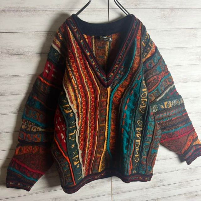 coogi クージー 立体 編込み 3Dニット Vネック 入試困難 # www.uig