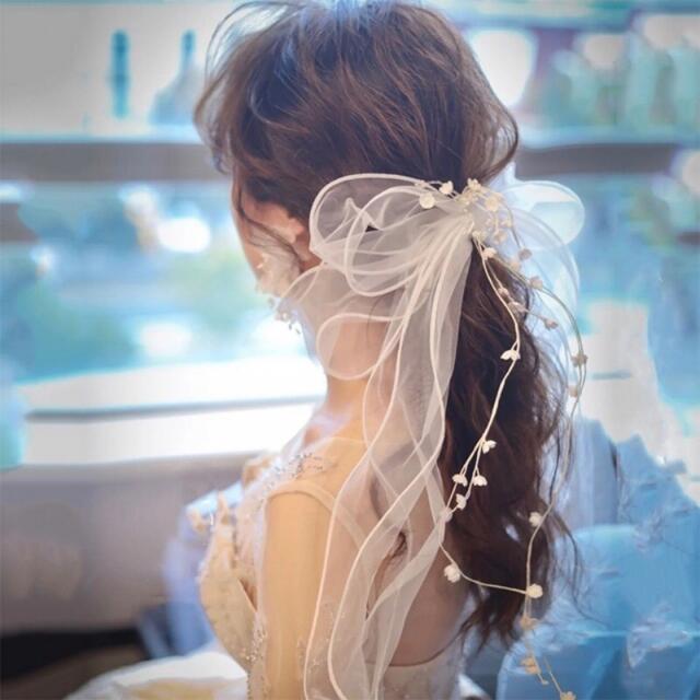 ウェディング ヘッドドレス 結婚式 ヘアアクセサリー ブライダル リボンの通販 by ❤︎SA SA❤︎'s shop｜ラクマ