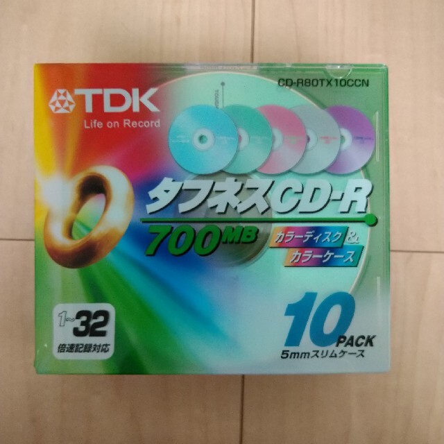 TDK データ用CD-R 32倍速 700MB 5色カラーミックスディスク CD スマホ/家電/カメラのテレビ/映像機器(その他)の商品写真