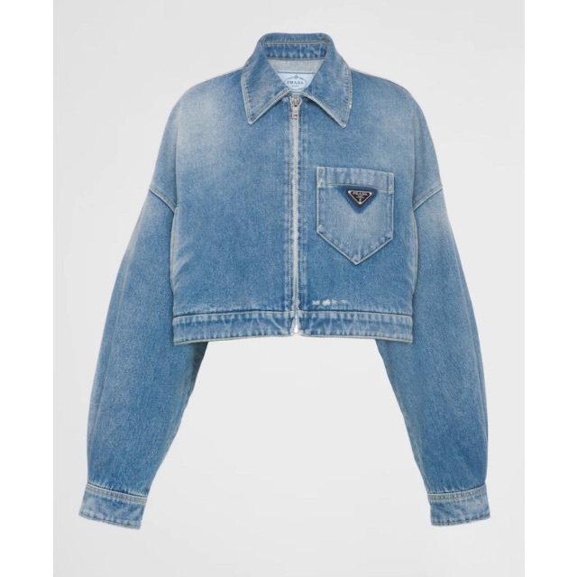 PRADA パデッド デニム ブルゾンジャケット S Prada デニムブルゾンジャケット | ブルー | FARFETCH JP