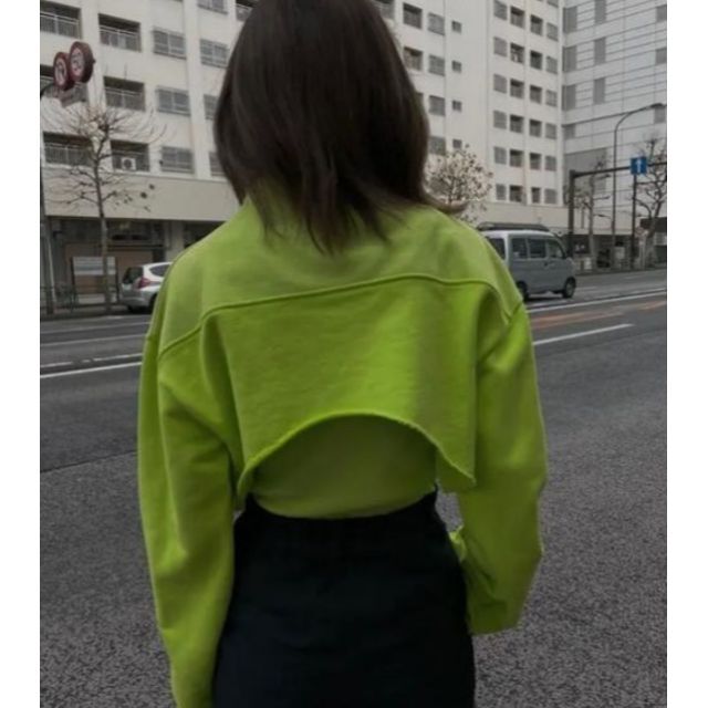 『2年保証』 Ameri VINTAGE - KITTY様専用OPEN SLEEVE LAYERED SWEATライムの カットソー(長袖/七分)
