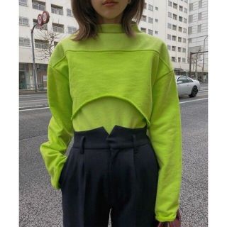 アメリヴィンテージ(Ameri VINTAGE)のKITTY様専用OPEN SLEEVE LAYERED SWEATライム(カットソー(長袖/七分))