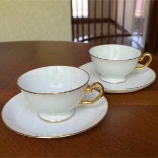 オオクラトウエン(大倉陶園)の【未使用美品】大倉陶園★ゴールドライン★リムシェイプ　C/S ペア(食器)