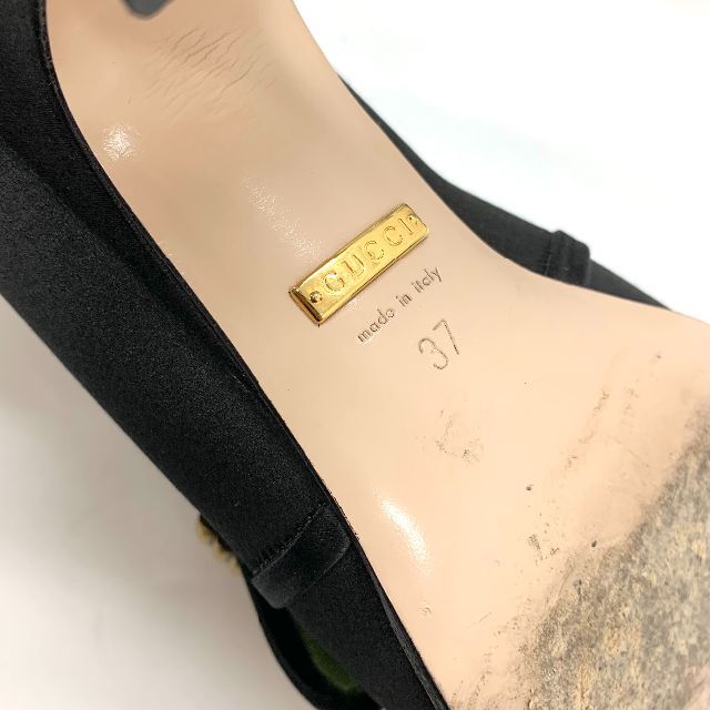 Gucci(グッチ)の4877 グッチ GGマーモント サテン パンプス ブラック レディースの靴/シューズ(ハイヒール/パンプス)の商品写真