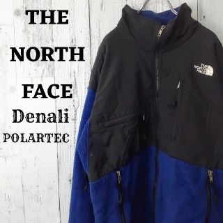 ザノースフェイス(THE NORTH FACE)のUS規格ノースフェイスデナリジャケット刺繍ロゴブラック黒ブルー青ポーラテックXL(ブルゾン)