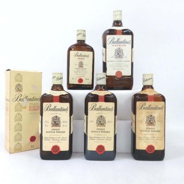 Bally(バリー)の未開封★Ballantine's【バランタイン】 ファイネスト 青青旗 5本セット ～1000ml 箱付【中古】 食品/飲料/酒の酒(ウイスキー)の商品写真