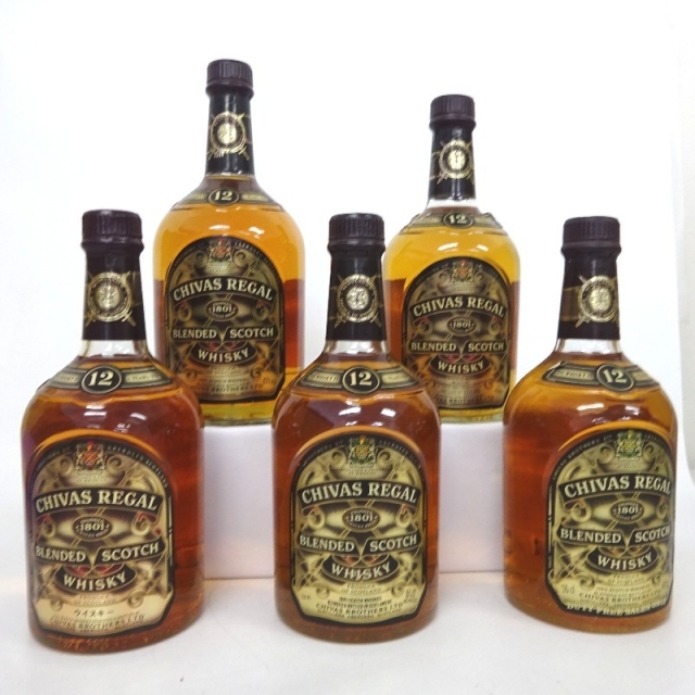 未開封★Chivas Regal【シーバスリーガル】 12年 5本セット 750/760/1000ml 箱なし