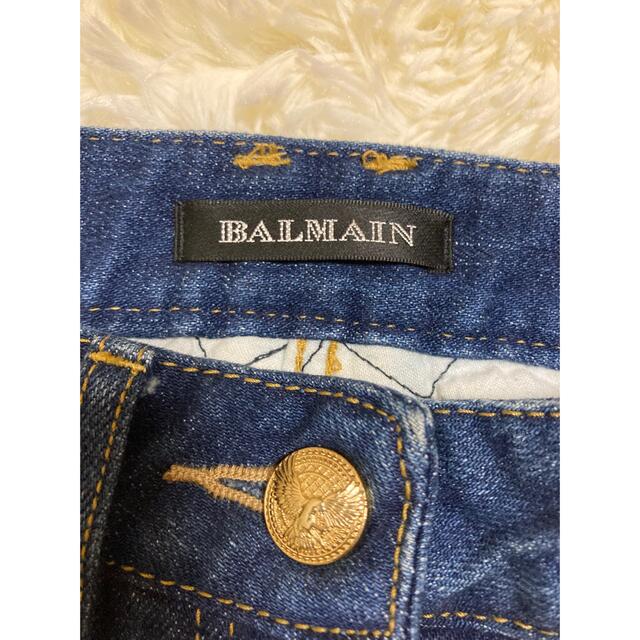 BALMAIN バイカー　フレア　デニム　ペイント　サイズ34 美品 4