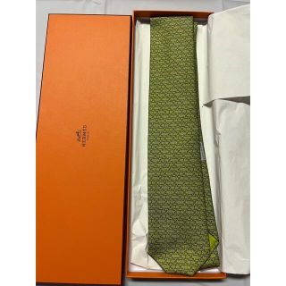 エルメス(Hermes)のHERMES 総柄ネクタイ グリーン(ネクタイ)