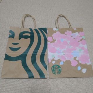 スターバックスコーヒー(Starbucks Coffee)のスターバックス 紙袋 2点 桜(ショップ袋)