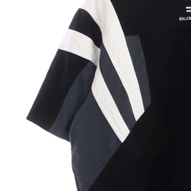 バレンシアガ 21AW トラックスーツ Tシャツ カットソー 半袖 2 黒 白 4