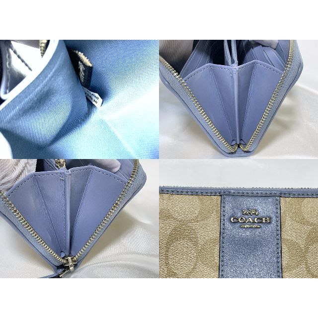 COACH(コーチ)の美品 COACH コーチ ラウンドファスナー 長財布 シグネチャー 76-4 レディースのファッション小物(財布)の商品写真