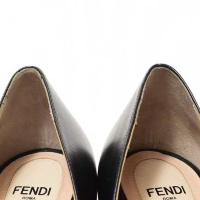 FENDI バイカラーポインテッド レザー パンプス